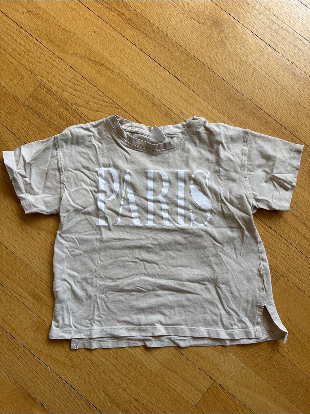 Zara Cream Kids PARIS Graphic Tee